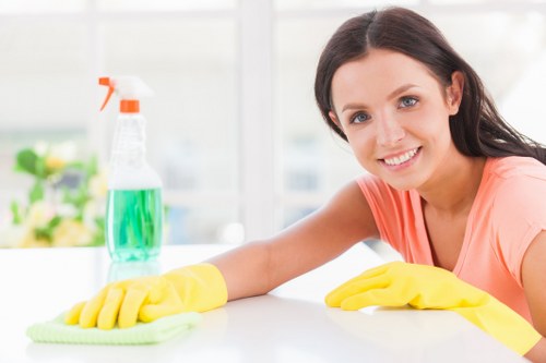 Carpet cleaning in a bright living room with fresh flooring