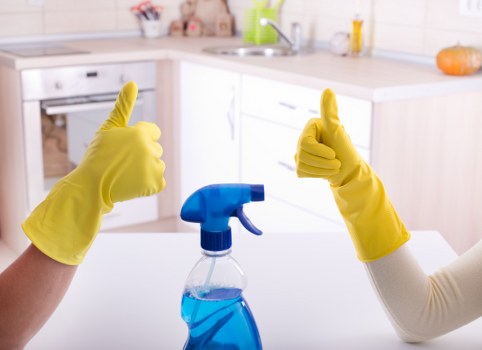 Construction dust removal in a newly renovated room