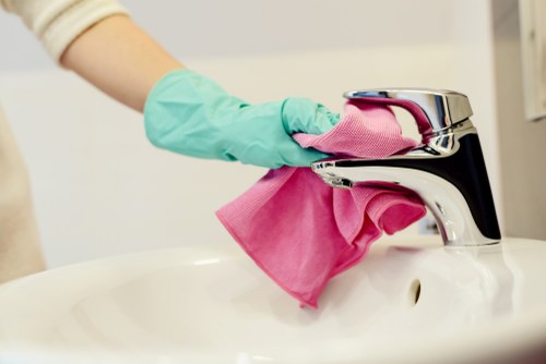 Professional after builders cleaning of a kitchen