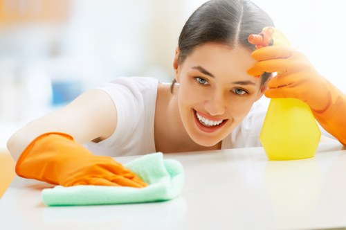 Professional deep cleaning of a kitchen with attention to detail