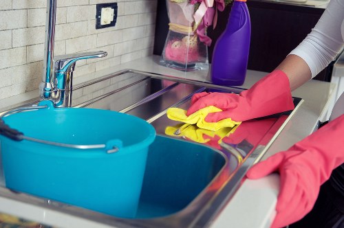 Polished kitchen surface after end of tenancy cleaning