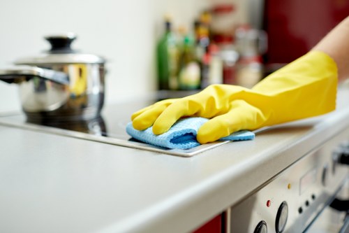 Close-up of a mattress being vacuumed for dust removal