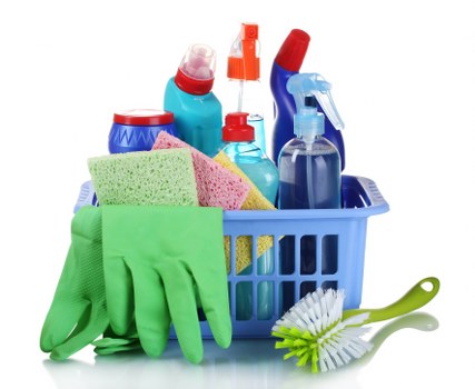Low-moisture carpet cleaning process in a commercial office space